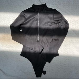 Black Zip Up Body Suit